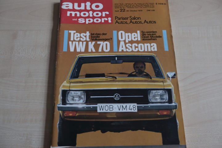 Deckblatt Auto Motor und Sport (22/1970)